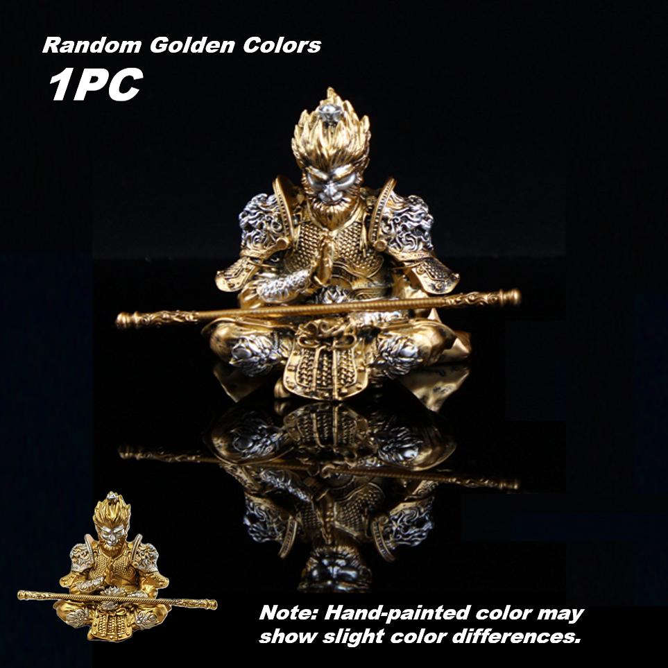 Monkey King Figurine with Staff, Decorative Display Set
