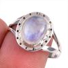 Natural Rainbow Moonstone Gemstone Handmade 925 Solid Silver Gift Ring S.9 a2O29
