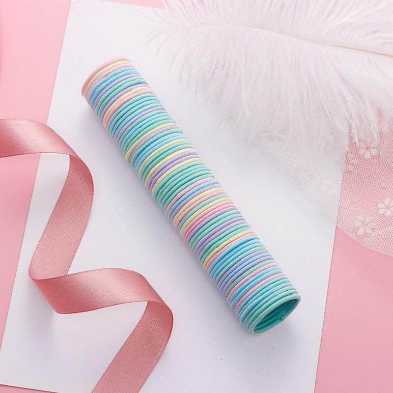50 PCS/Set Girls Candy Colors Nylon Elastic Hair Bands Children Rubber Band Headband Scrunchie Fashion Hair Accessories