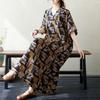 Dimanaf 2025 Women Plus Size Spring Summer Dress Casual Dress Basic Vintage Loose Long Printing Dress Maxi