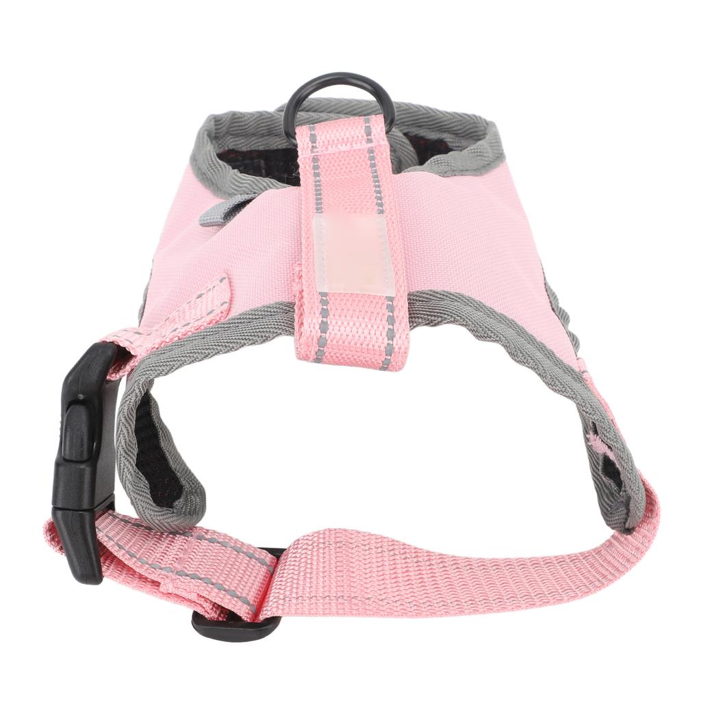 Dog Harness Vest with Leash Adjustable Reflective Padded Nylon Easy Control Pet Harness for Walking Medium Size Dog Pink