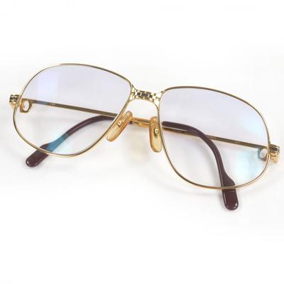 Отличные очки Cartier Maillon PANTHERE 135 Солнцезащитные очки Золото бордо Б/У