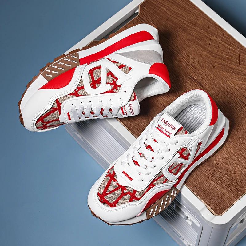 Новые весенние и осенние нескользящие мужские туфли Forrest Gump с толстой подошвой, модная дизайнерская спортивная обувь, дышащий размер 44