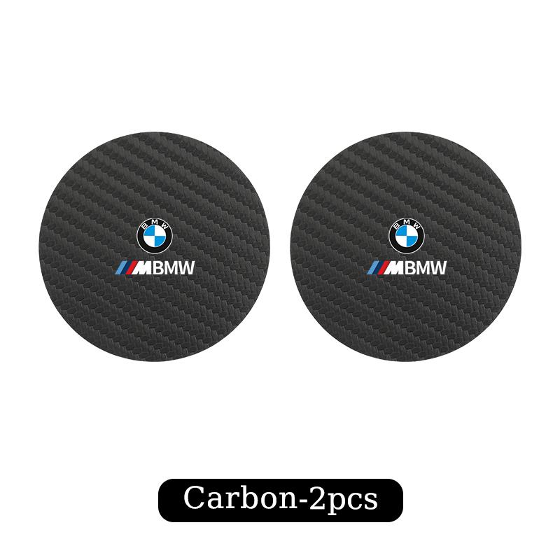 2025 Hot 2Pcs Car Styling Coaster Cup Holder Anti-slip Mat Carbon Drink Pad For BMW X1 X2 X3 X4 X5 X6 X7 G20 G30 6GT E46 E90 E60