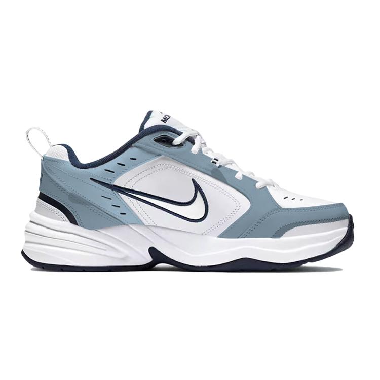 Nike Air Monarch 4 ПУ Кожа Увеличивающие Рост Увеличивающие Рост Низкие Кроссовки Массивные Кроссовки Унисекс Синий Белый 415445-102(TeamS-QD)