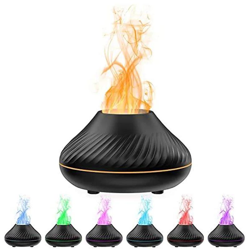 Ароматический диффузор Volcano, лампа с эфирным маслом, USB-портативный увлажнитель воздуха с цветным пламенным ночником, подходит для спальни