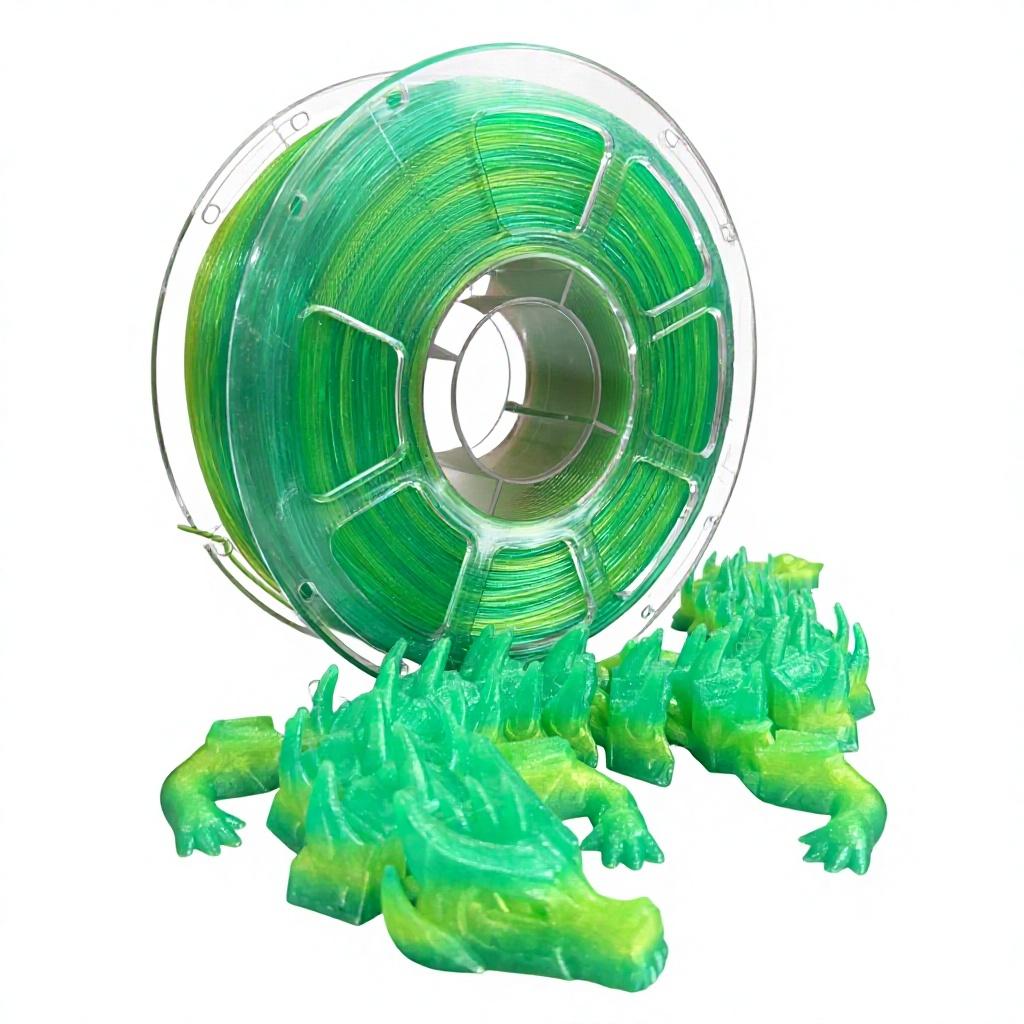 Plastic Spool Roll Pearl Green to Yellow Gradient PLA 3D Printer Filament for 3d Model Printing