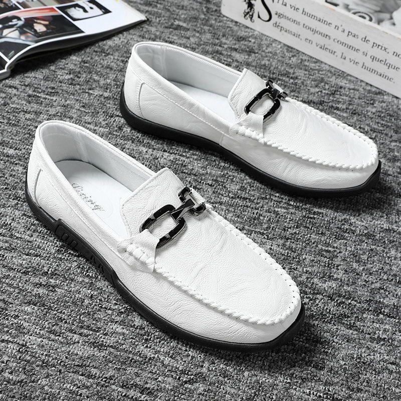 Мужская обувь Dou Dou, летняя, дышащая, в британском стиле, универсальная, мужская, деловая, повседневная, кожаная, One Step, мягкая подошва, модная обувь Le Fu