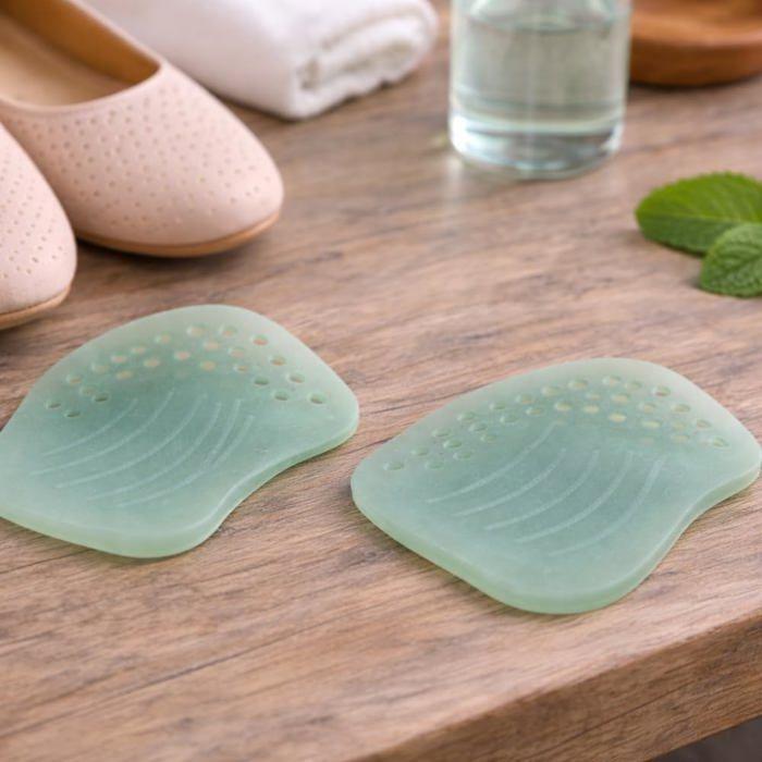 Paire de Coussinets pour Voûte Plantaire MENTHOGEL – SEBS Souple, Amorti Confortable, Hypoallergénique, Odeur Menthe Fraîche