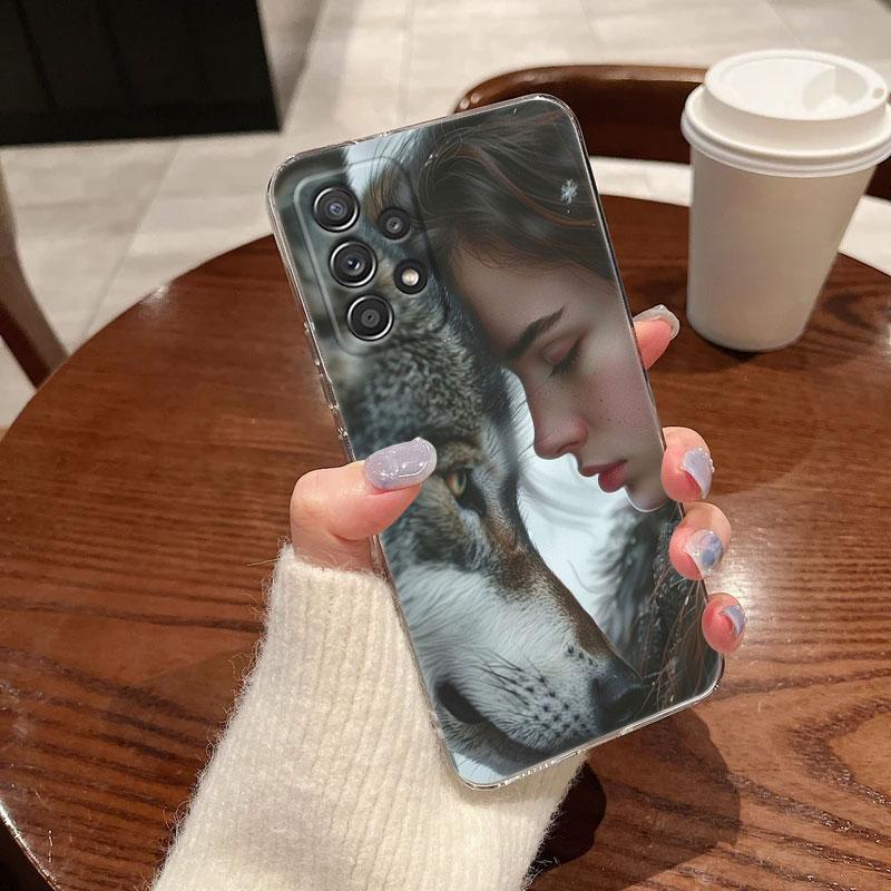 The Wolf Lion Cat Clear Soft Phone Case For Samsung Galaxy A56 A57 A37 A55 A54 A36 A35 A26 A25 A16 A17 A07 A52 A34 A73 A53 Cover