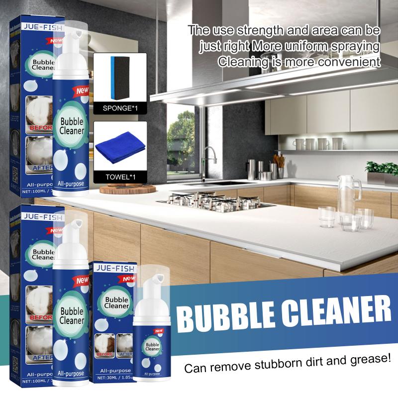 Oil Stain Remover Bubble Cleaner Spray Multi-Purpose Rinse-Free Deep Cleaning for Kitchen Range Hood Home Appliances