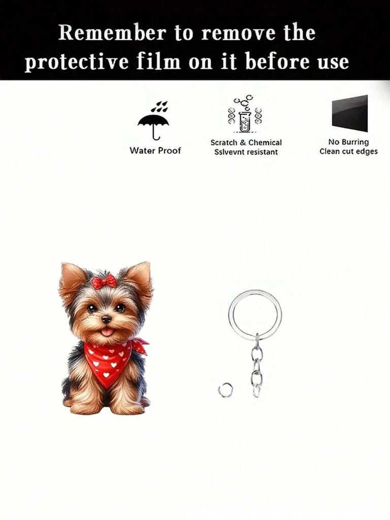 1 cute puppy keychain 2D acrylic animal keychain bag backpack pendant car key pendant dog mom dad pet enthusiast gift