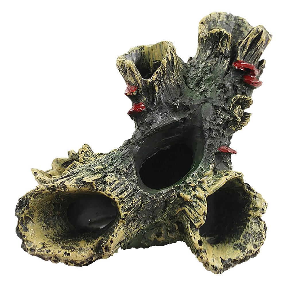 Fish Tank Escape Hole Multifunction Aquarium Hollow Log Decor Non-toxic Aquarium Dead Wood Decoration for Fish Tank Decor