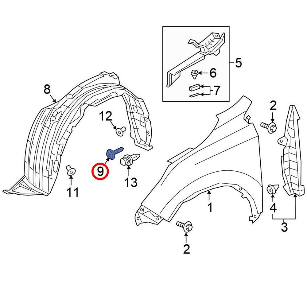 10 Pcs Fender Liner Shield Wheelhouse Screw For Honda HR-V Acura ILX RDX TL TSX