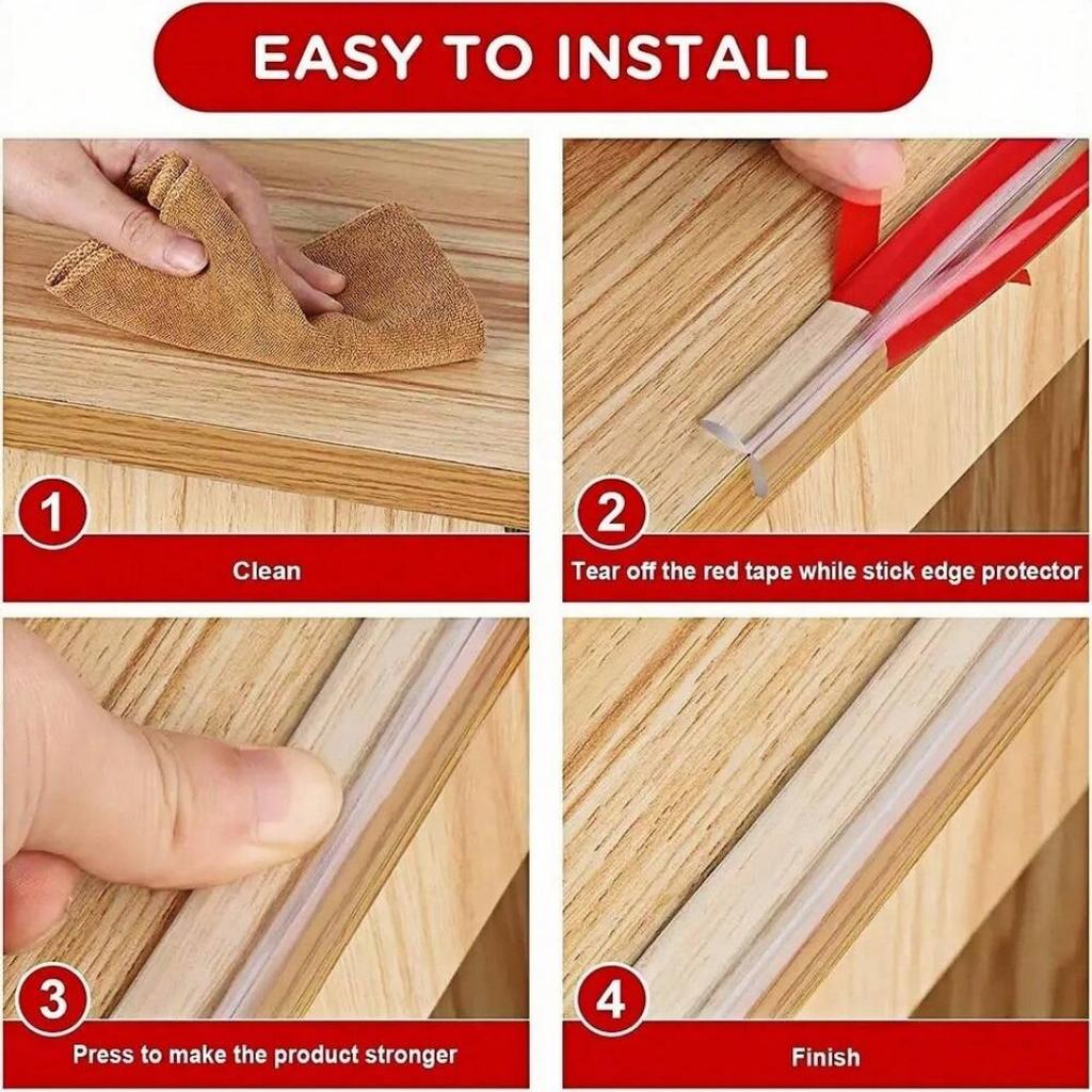 1PC 1m/2m/3meters W Type Anti-bump Strip Coffee Table Anti-bump Protection Strip Transparent Household Bumpers