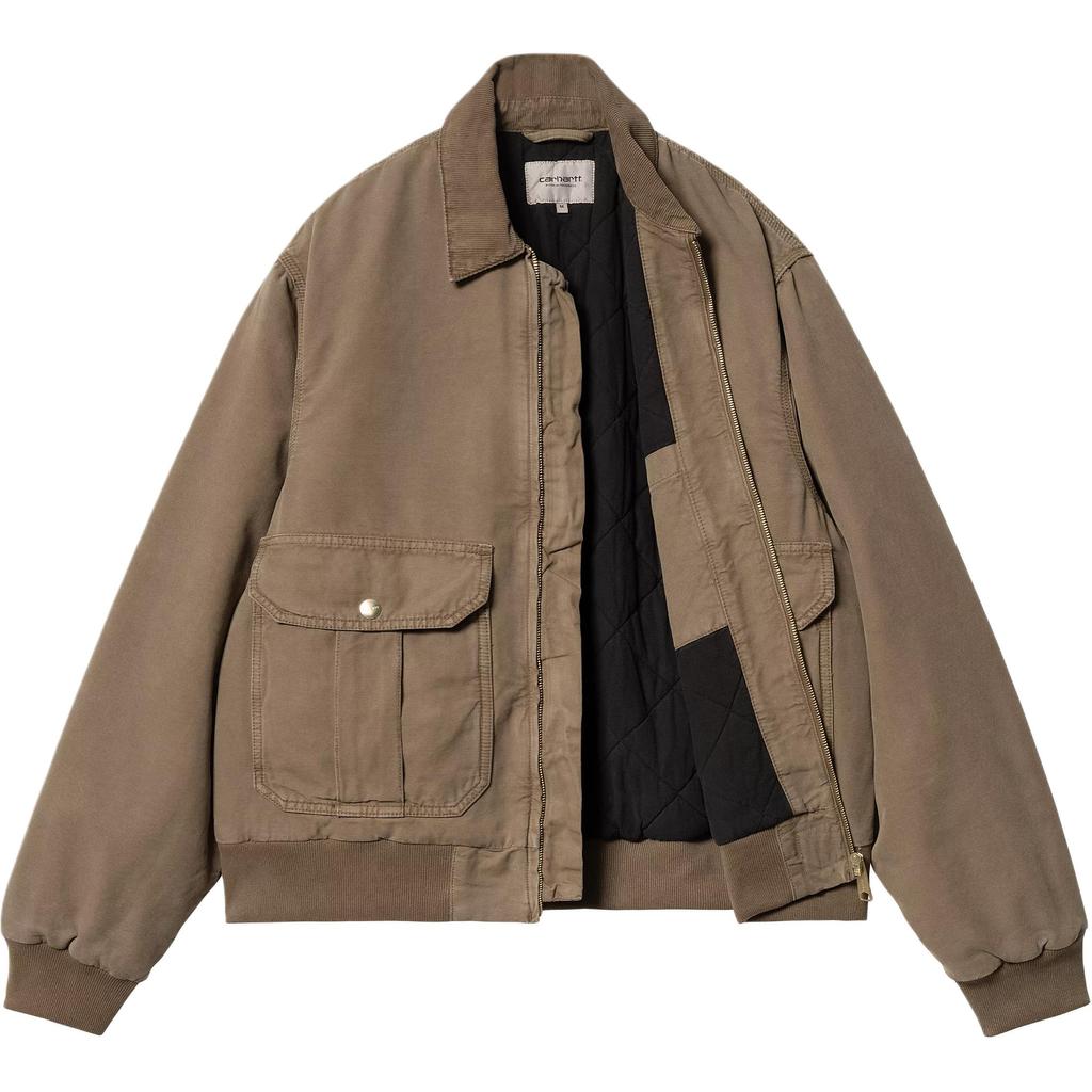 Carhartt WIP FW24 Stanton Jacket Long Sleeve Zipper Jacket Men jackets Khaki I033826-2CU-4J