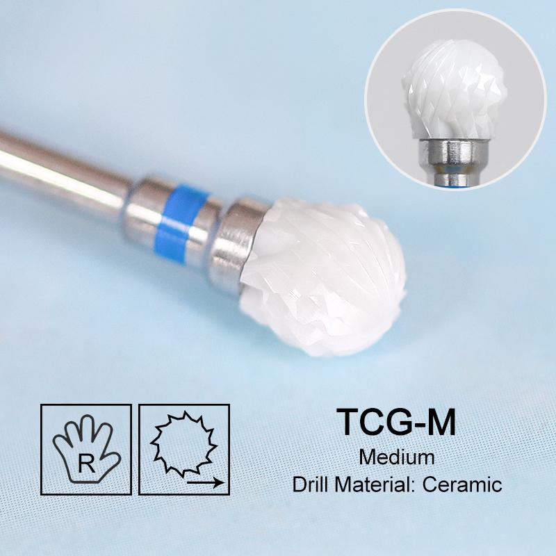 Ceramic Milling Cutter Flame Carbide Nail Drill Bits Pink Gel Remover Electric Machine Drills Polishing Peeling Nails Art Tools