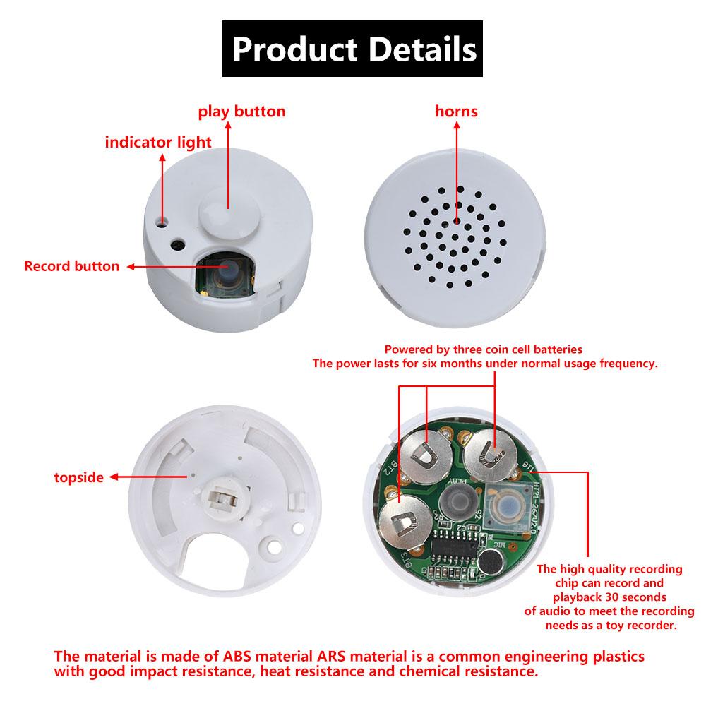 DIY Toy Recording Equipment 30S/60S Plush Toy Voice Message Electronic Module Speaker - Voice Message Recording Box