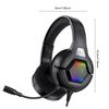 3.5mm Gaming Headset with Omnidirectional Microphone, Over Ear Game Headset with RGB Lighting, Volume Control for