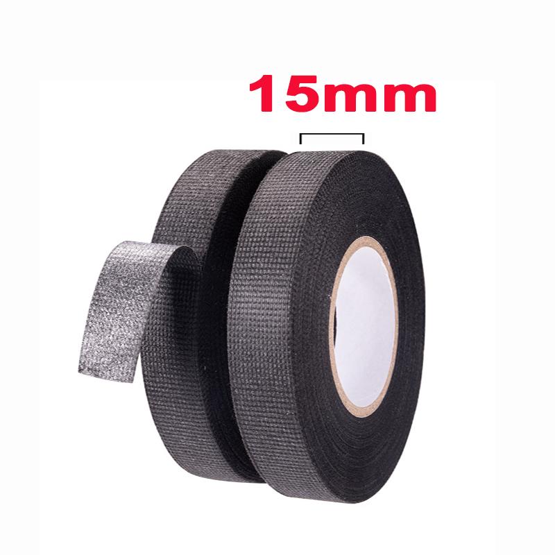 15 м Термостойкая Огнестойкая Лента Электроизоляционная Клейкая Тканевая Лента Лента для Автомобильной Проводки Тканевая Обертка для Автомобильного Кабельного Жгута