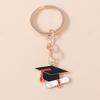 Creative Academic Dress Keychain Pencil keyring for Men Women Handbag Pendant DIY Graduation Ceremony Jewelry Gift