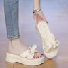 Fashion Summer new waterproof slippers women's fashion open-toe butterfly knot soft soles anti-slip wear-resistant flat shoes