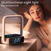 Прикроватная лампа с будильником, 3 режима цвета, сенсорная лампа с беспроводной зарядкой, сенсорный ночник для спальни, офиса и домашнего декора