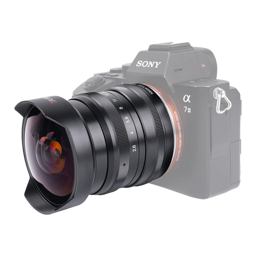 7artisans 10 мм сверхширокоугольный объектив типа «рыбий глаз» с углом обзора для полнокадровых беззеркальных камер, совместимый с камерами Sony A7 A7R A7II A7S A7SII A7RII A7RIII