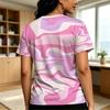 Women's Light European Abstract Series Short Sleeve T-Shirt,Soft Breathable Summer Casual Daily Loungewear