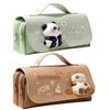 Large Capacity Fun Press Pen Bag 3-layer Stationery Storage Bag Animal Pencil Bag School Office