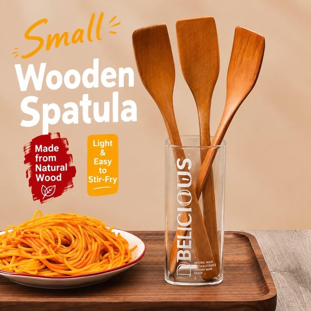 Long Handle Cooking Shovel Smooth Surface Grilling Spatula Portable Wooden Spatula Barbecue Grill