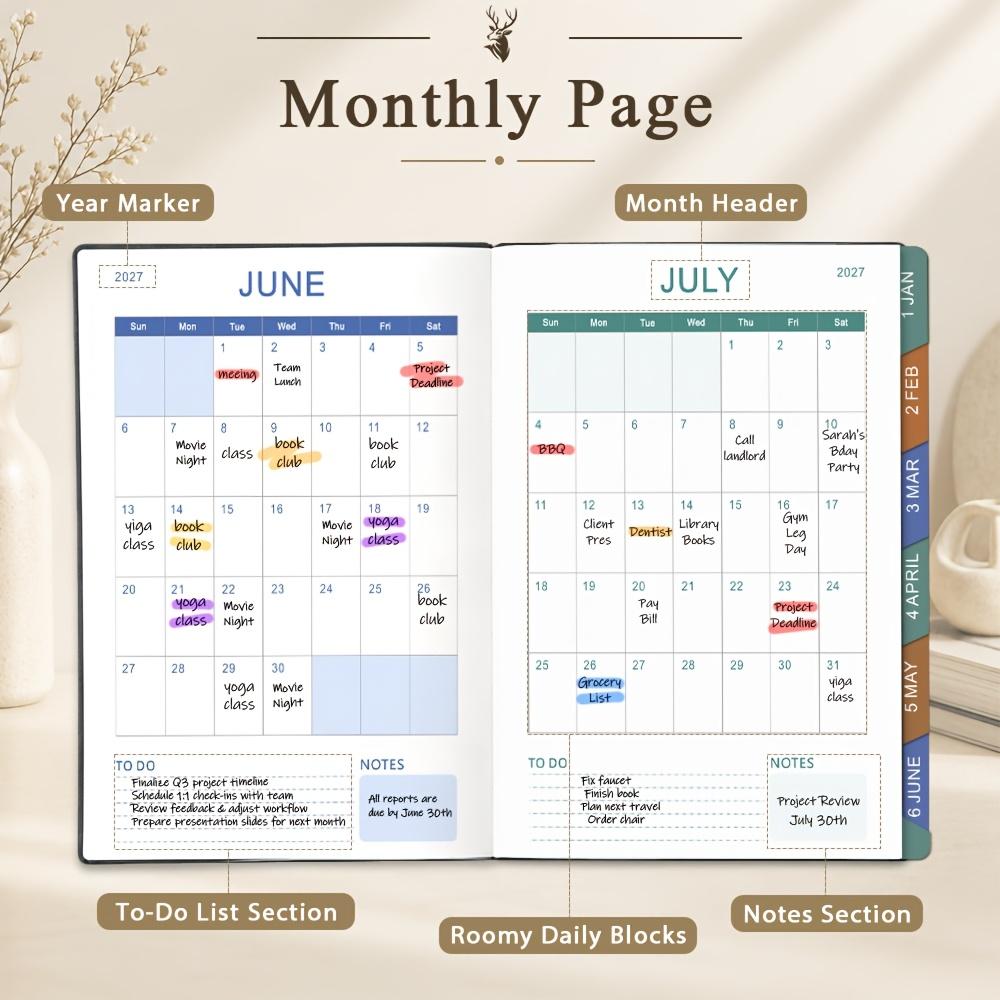 2027 Daily Planner Binder 400 Pages Habit Tracker Monthly Daily Schedule Notebook Time Management Self Discipline Goal Organizer