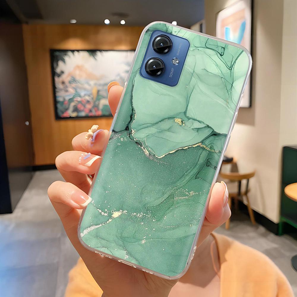 Для Motorola Moto G14 4G Чехол Накладка на телефон Высококачественный Прозрачный Силикон Funda Для Moto G14 4G Полная Защита Задние Крышки Coque