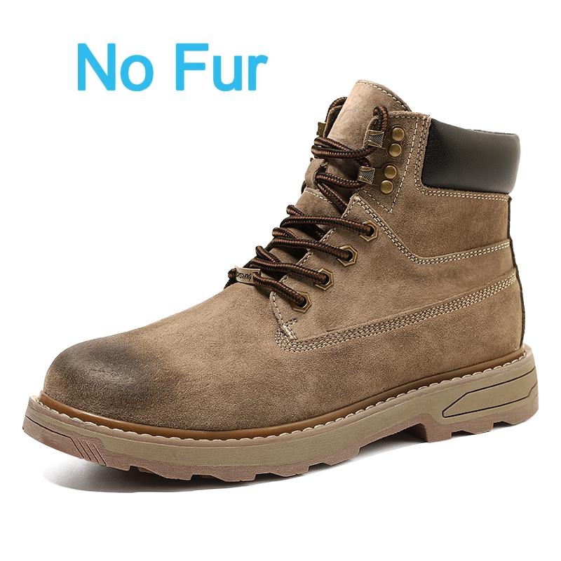 Ботинки в британском стиле для улицы Мужские 2024 Новые Ботильоны из натуральной кожи Высокие на шнуровке Кожаная обувь Модные рабочие Нескользящие ботинки