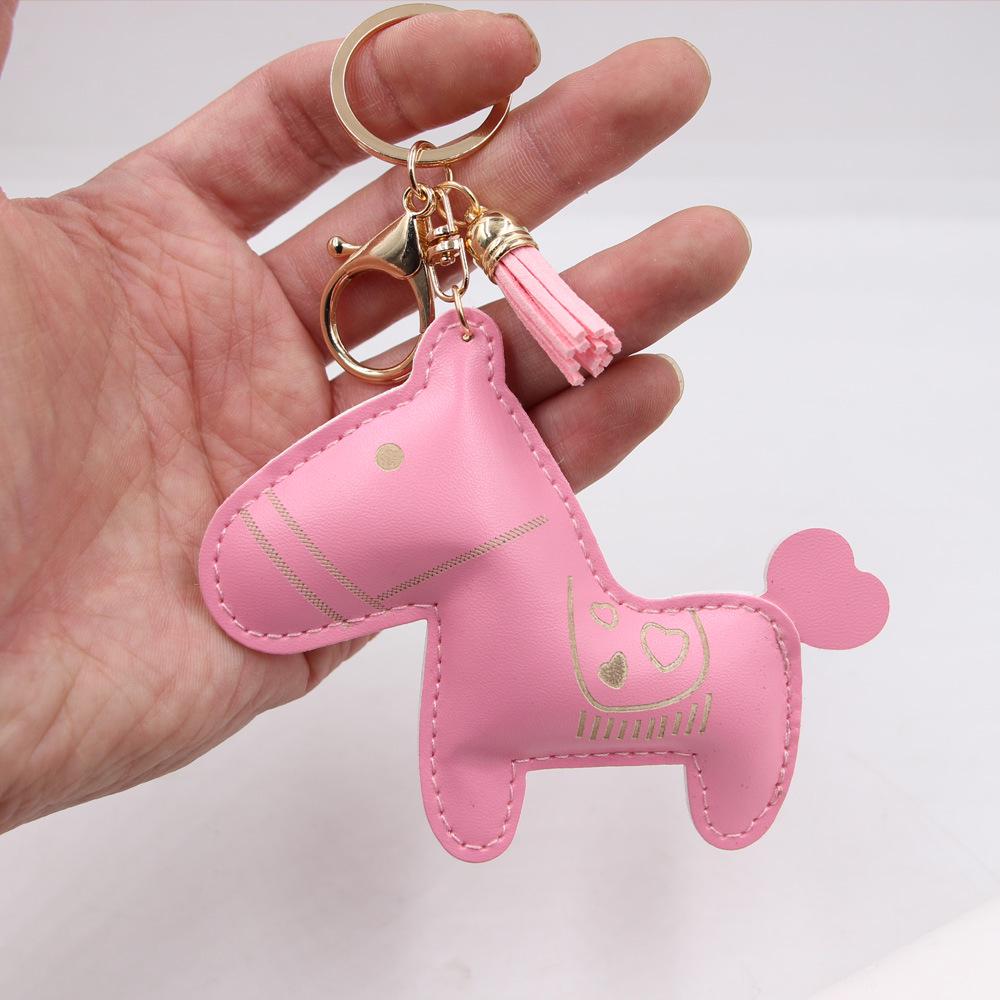 Pink Pony PU Leather Keychain and Bag Pendant - Year of the Horse Edition