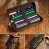 Genuine Leather Pencil Bag Multi-functional Pen Protective Cover  Office School Supplies