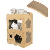 New Cat Scratcher with 2 Top Cat Cat Cardboard Scratcher and Cat Second Assembly Easy Stress Ventilation [RAKU] Plates, House, Tower, House, Bed, Box,