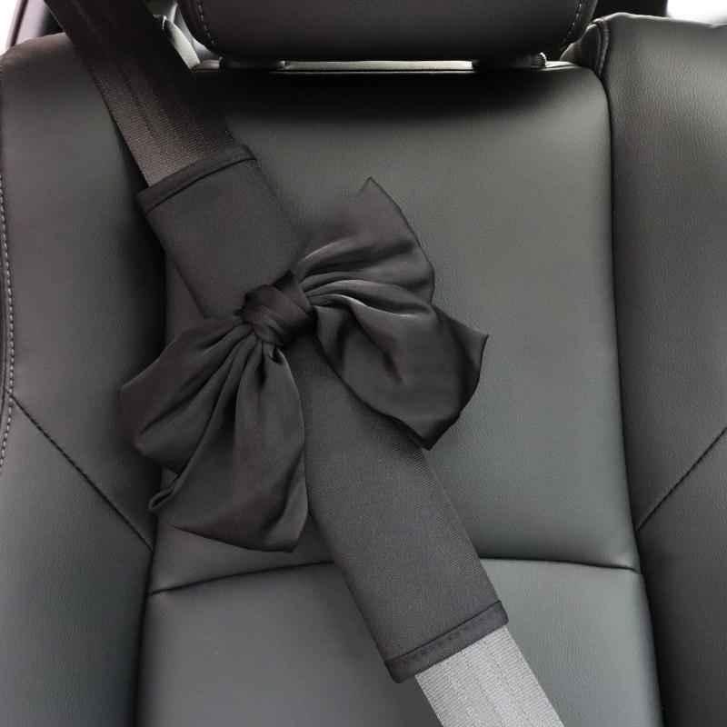 1pc Big Bowknot Universal Car Safety Seat Belt Cover Breathable Ice Silk Shoulder Pad Styling Seatbelts Protective Car Accessory