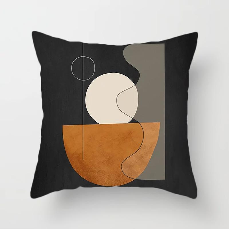 Черно-белый Коричневый Простой Пейзаж Наволочка Украшение Общежития Офис Гостиная Диван Домашняя Наволочка