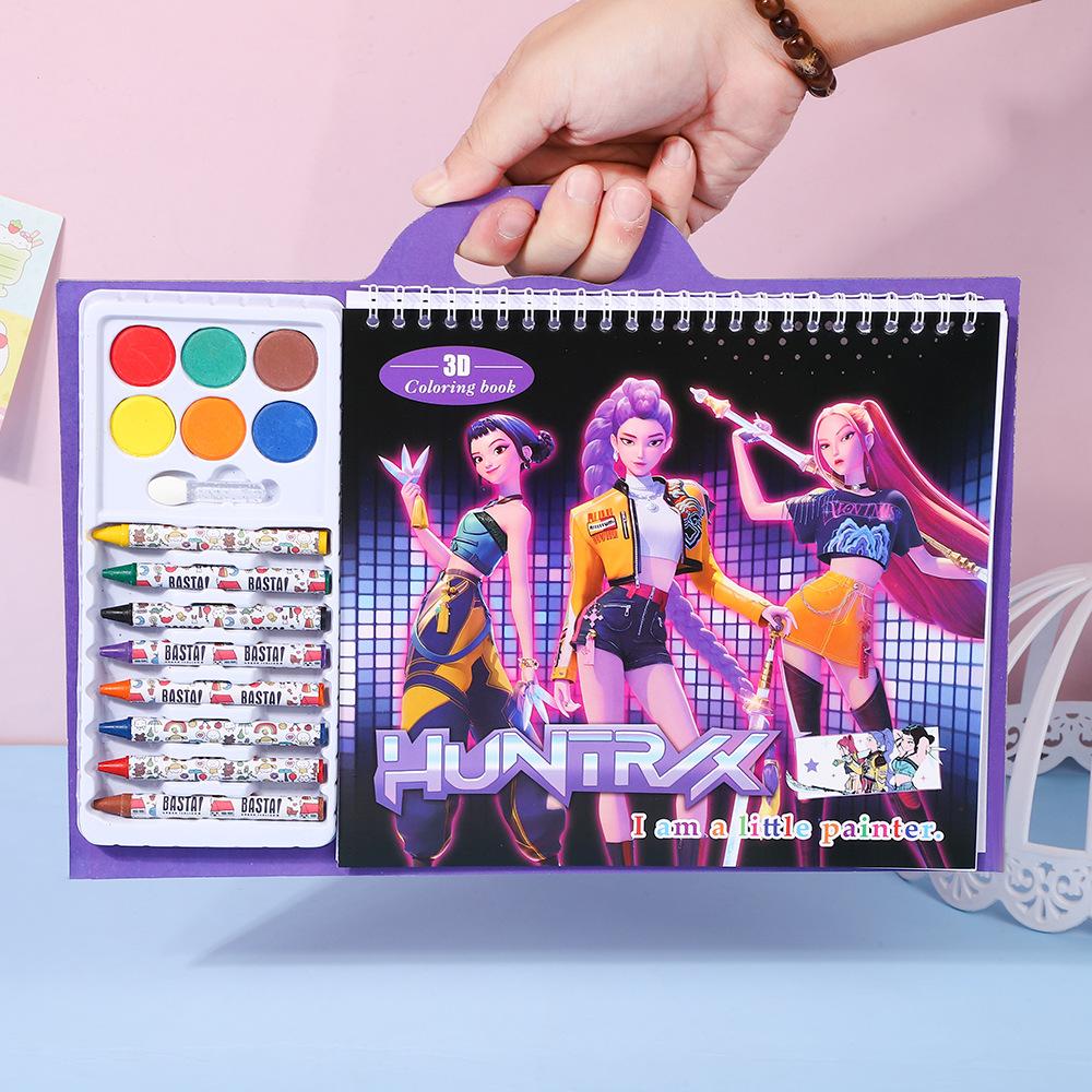 K-pop Истребители демонов Обводка Рисунок Аниме Мультфильм Рисунок линией Детский эскиз Книжка-раскраска Детские праздничные подарки