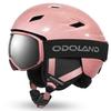 Odoland Ski Helmet Set with Snowboard Dial Size Glasses Double Spherical Impact UV and Sparkling Size M Goggles, Helmet, Adjustment, Compatible, Lens,