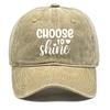 choose to shine" Print Adjustable Baseball Hat, White Text Trucker Hat Inelastic Cozy Breathable Slouchy Snapback Baseball Cap
