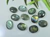 11Pcs 12X17MM Natural Labradorite Both Side Checker Cut Oval Loose Gemstone LM-1183