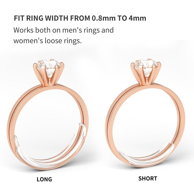 8 Pieces Invisible Ring Size Adjusters Invisible Clip Guard Resizer Clear Guard Ring Sizer Fit for Man Woman Loose Ring