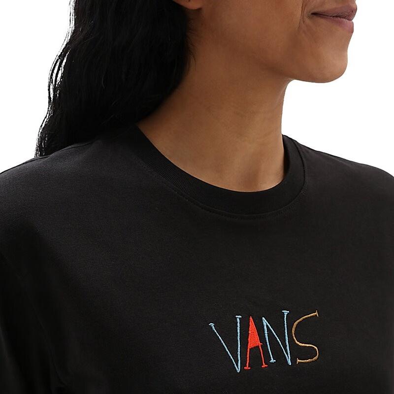 Vans Set in Sleeve T Shirt Women's Black VN0A5LEYBLK