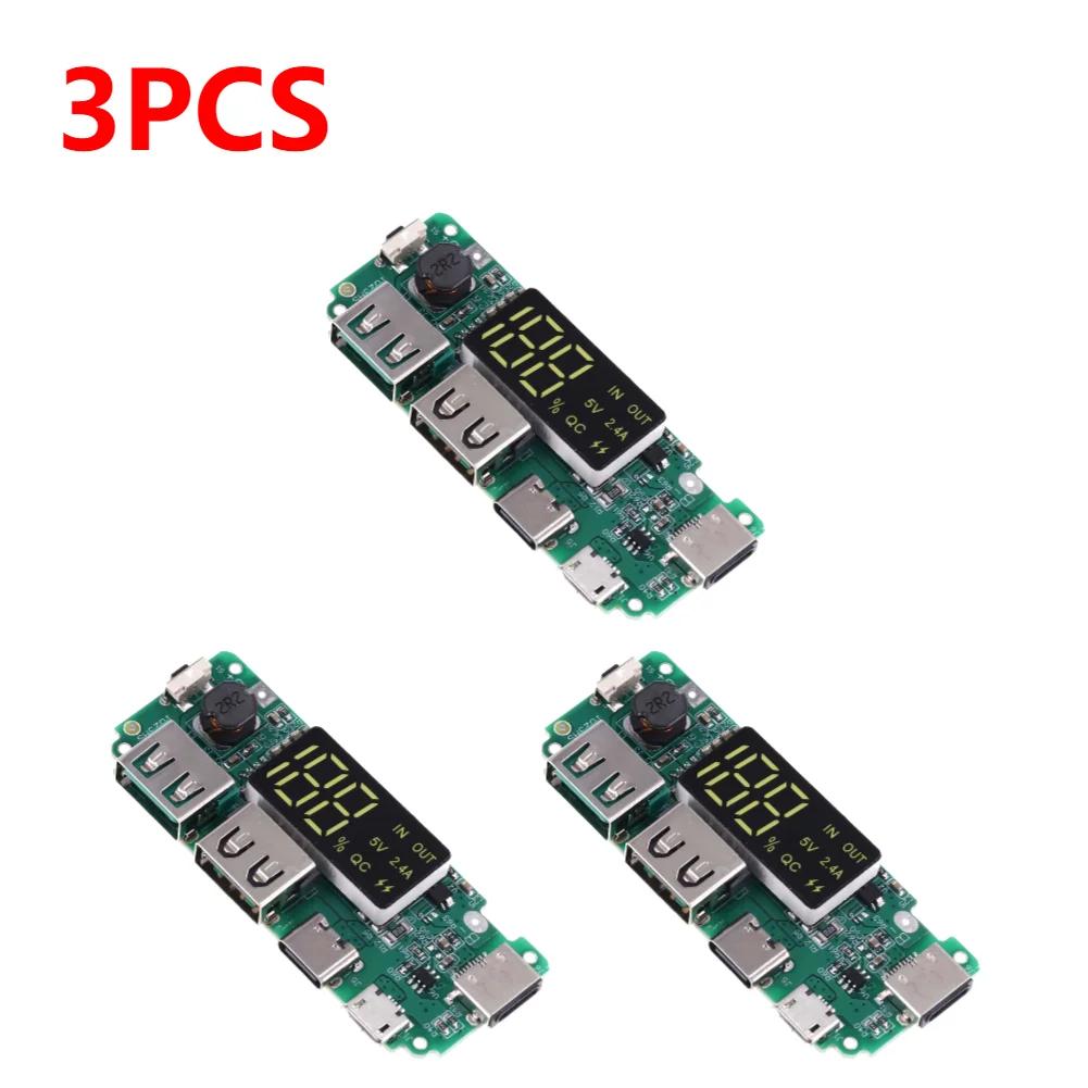 1-10 шт. Мини-модуль зарядки 18650 со светодиодом, двойной USB 5V2.4A 2A /1A, Micro/Type-C USB, плата зарядного устройства для литиевых батарей Power Bank
