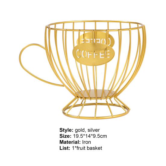 Coffee Storage Basket Practical Sturdy Iron Coffee Pod Holder Capsule Organizer for Home