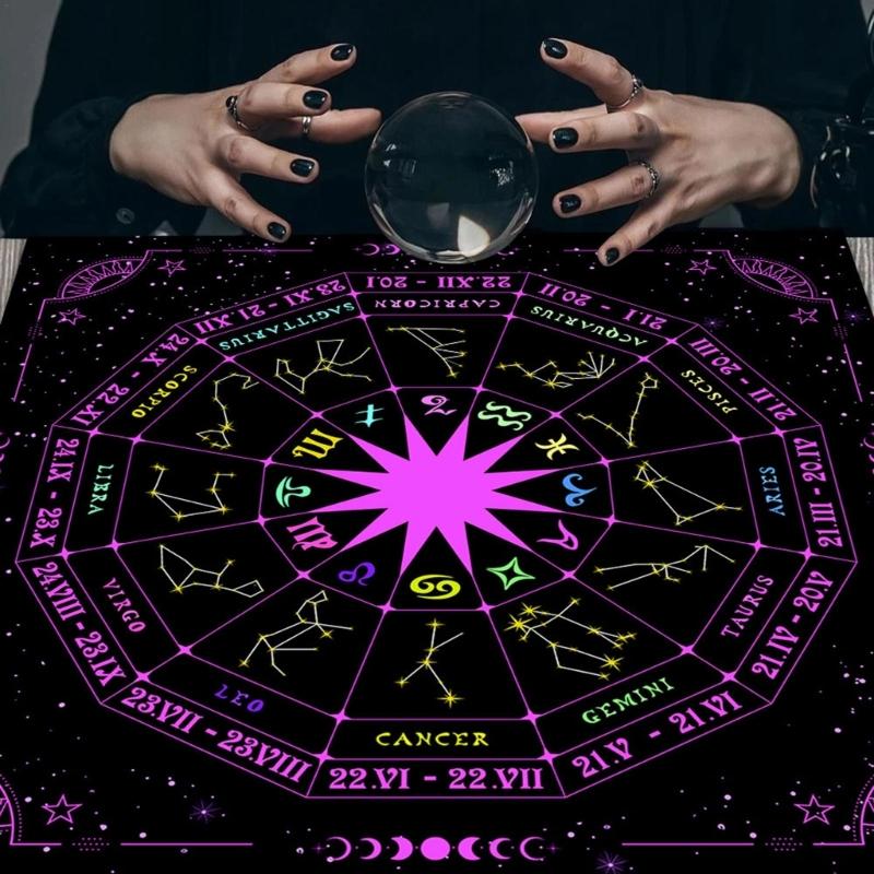 Квадратная скатерть для гадания маятником, коврик для карт Таро, скатерть для алтаря с рунами