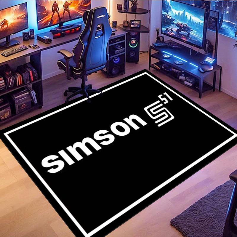 Simson Vintage Motorcycle Rug, suitable for living room, bedroom, game room, computer room and home décor.