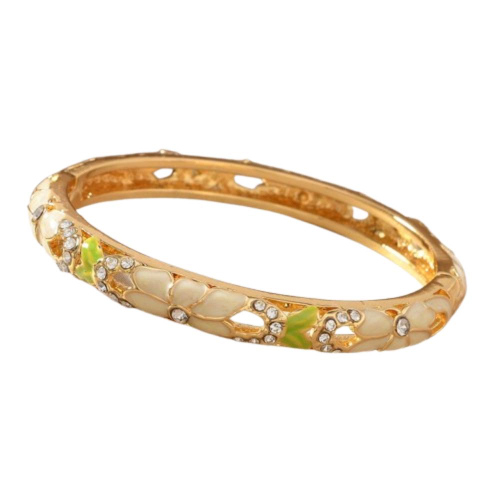 Chinese Style Vintage Cloisonne Bangle Enamel Women's Hand Bracelet Hollow Out Flower Bangle Girls